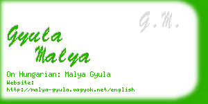 gyula malya business card